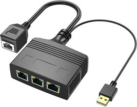 1 to 3 Port 1000 Mbps RJ45 Ethernet Splitter Adapter 8 Core Gigabit high... - £27.53 GBP