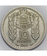 Monaco 10 Francs, 1946~Only Year This Type~Louis II~Free Shipping - £5.55 GBP