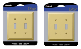 Toggle Wallplate 2-Gang, Steel, Polished Brass - Amerelle 163TTBR Centur... - $1.98