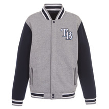 MLB Tampa Bay Rays  Reversible Full Snap Fleece Jacket JHD  2 Front Logos - £95.61 GBP