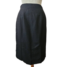 Vintage Black Wool Knee Length Skirt Size 8 - $34.65