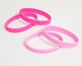 Breast Cancer Awareness Silicone Bracelet - £6.25 GBP