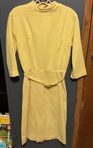 Vintage Bobbie Brooks Dress Yellow 1960’s Style With Belt Size 11 - £50.63 GBP