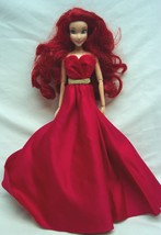 Disney Barbie Little Mermaid ARIEL IN RED DRESS 11&quot; Plastic Figure Toy DOLL - £15.77 GBP