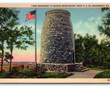 Primera George Washington Monumento Boonesboro Maryland Md Lino Postal Y10 - $3.92