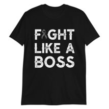 Fight Like a Boss Skin Cancer Awareness Black Ribbon T-Shirt - £15.36 GBP+