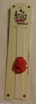 Anita Shell Creations Infant Baby Girls Headband White Lace Red Bows Rose - $3.50