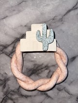 Southwestern Pottery Wall Decor Cactus Pueblo Santa Fe 7&quot; Pastel Wreath ... - £20.10 GBP