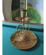 ASIAN CANDLEHOLDER BRASS ORNATED ORMULU 9&quot; TALL [METBSKT4] - $102.28 CAD