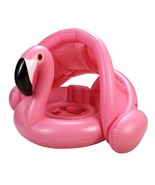 Baby Pool Float With Canopy,Flamingo Inflatable Swimming Ring,Infant Poo... - £24.61 GBP