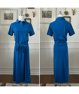Vintage 80s Peppertree Cobalt Blue Polo Midi Dress 7 S - $28.80