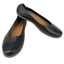 Taos Black Leather Ballet Flats 36 Rubber Sole Removable Footbed - $36.00