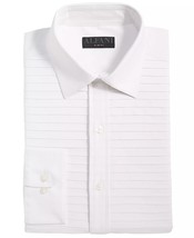 Alfani Men&#39;s Slim Fit Horizontal Pleated Panel Formal Shirt White-16-16.... - £17.58 GBP