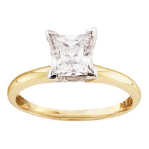 14k Yellow Gold Princess Diamond Solitaire Bridal Wedding Engagement Ring 7/8 - £3,037.55 GBP