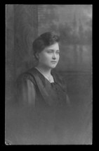 Vintage RPPC Postcard Portrait Lady Mourning Dress Clarks Studio Rosebur... - $14.84