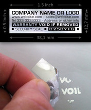 300 Custom print warranty sticker polyester label VOID security seals 1.... - $36.90