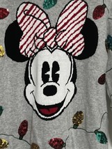 Disney Minnie Mouse Christmas Sweater Gray Size Women&#39;s  Lights Size Large - £46.34 GBP