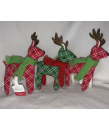 Lot Of 3 Christmas Holiday Reindeer With Scarves Ornaments Wondershop Ta... - €18,33 EUR