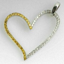 3Ct Simulated Yellow &amp; Diamond Two-Tone Pendant 14k Yellow Gold Plated Silver - £119.34 GBP