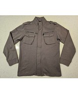 Trash Nouveau Jacket Mens Large Grey Cargo Zipper Biker Bar Military - $17.41