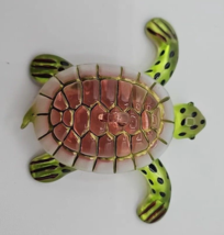 Hand Blown Art Glass Sea Turtle Miniature Ornament 3.5&quot; U254 - £19.69 GBP