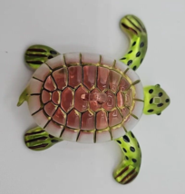 Hand Blown Art Glass Sea Turtle Miniature Ornament 3.5&quot; U254 - £19.28 GBP