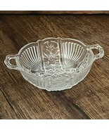 Vintage Clear Glass Floral Embossed Two-Handled Bowl Candy Dish Small Se... - $221.44 MXN