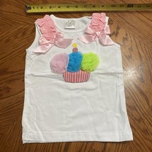 Baby Party Pink/White Tulle Ruffle Bows Cupcake Tank Top Size M  12-18 Mo. - €3,15 EUR