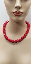 Vintage Red Bead Necklace - £7.11 GBP