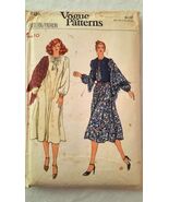 VOGUE PATTERN 7126 VTG 80s PULLOVER DRESS VEST SHAWL Uncut - $8.00