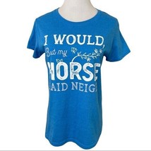 Farm Fed Clothing Horse Graphic Worded T Shirt Sz M Ranch  - £14.23 GBP