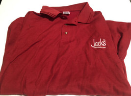 Jack’s Hamburgers Employees Polo Shirt XL Workwear Red DW1 - £10.16 GBP