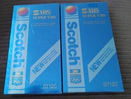 2 NOS 3M Scotch ST-120 Blank Super VHS S-VHS Tapes Sealed 1990 - $29.69