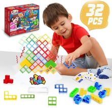 32PCS Tetra Tower Games Exciting Stacking Board Game for Team Building Family Pa - £22.10 GBP