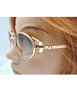 Vintage Sunglasses Gold Metal Frame Oval Shaped Summer Sunglasses Bronze... - £18.09 GBP