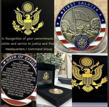 US Army  2nd Lt First Salute Oath Of Office Coin Challenge USA AMY - £18.60 GBP