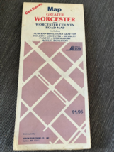 1980s Greater Worcester MA Gas Saver Map - $9.99