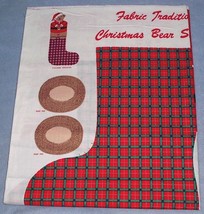 Fabric Traditions Christmas Bear Stocking Fabric Panel 1991 - £4.67 GBP