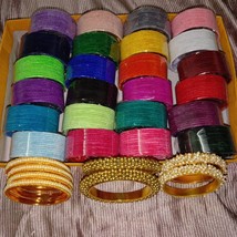 Gold Plated Bollywood Style Indian Kada Bracelet Kundan Chuda Jewelry Set - £67.08 GBP