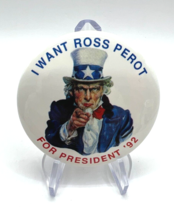 I Want Ross Perot For President 1992 Pin/Badge - £3.91 GBP