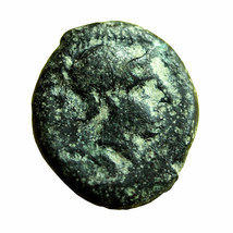 Ancient Greek Coin Autokane Aeolis AE8x9mm Zeus / Helmeted Athena 00598 - £21.62 GBP