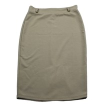 Deva Appared Skirt Womens S Beige Solid Slit Elastic Waist Straight Pencil - $28.59