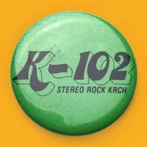 KRCH Radio K-102 Stereo Rock Pin Button Pinback Rochester Minnesota FM - $12.95