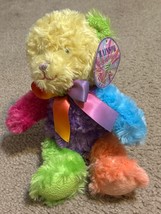 First and Main Colorful Easter Teddy Bear plush Stuffed Animal Rainbow S... - $12.19