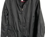 Port Authority Windbreaker  Jacket  Womens L Lined Zippered Black  Embro... - £11.74 GBP