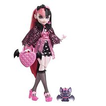 Monster High Doll, Draculaura with Pink &amp; Black Hair in Signature Look w... - £31.37 GBP