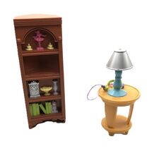 Fisher Price Loving Family Living Room Corner Book Shelf &amp; Table Lamp - $7.95