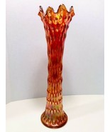 Fenton Antique Iridescent Marigold Carnival Glass Rustic 9 Flute Hobnail... - £159.83 GBP