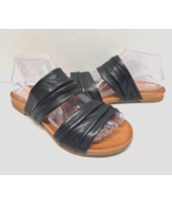 MIZ MOOZ WOMEN&#39;S   LEATHER SLIP  SANDALS BLACK 37EU / 7US  # K-92 - $79.15