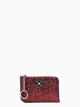 Kate Spade L-Zip Card Holder Medium Odette Glitter Black OR Black Cherry - $29.69